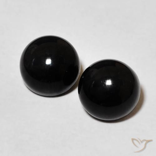 2.64ctw Natürlicher Schwarz Onyx, Runden, Lichtundurchlässig