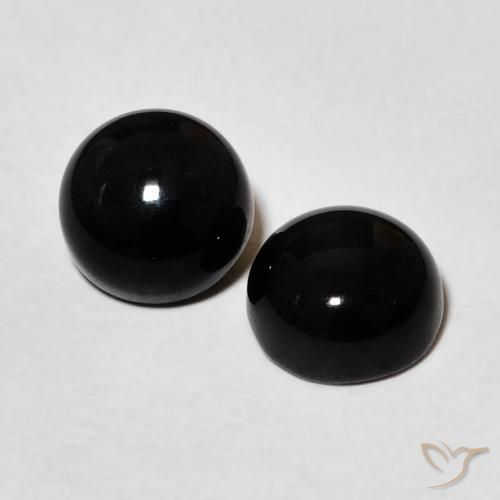 2.64 ct natürliche Schwarz Onyx-Edelsteine, Runden, Lichtundurchlässig