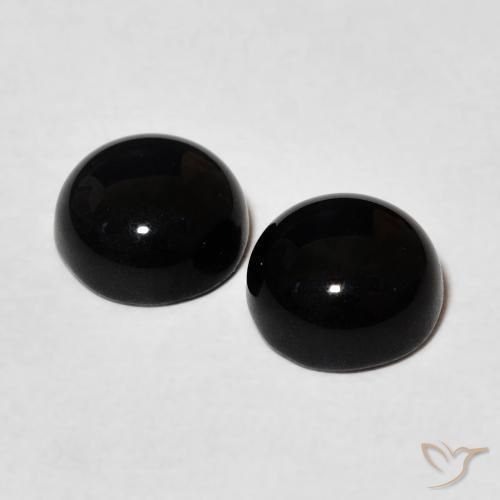 2.64 ct natürliche Schwarz Onyx-Edelsteine, Runden, Lichtundurchlässig