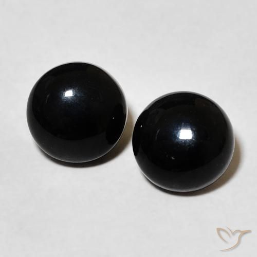 2.90ctw Natürlicher Schwarz Onyx, Runden, Lichtundurchlässig
