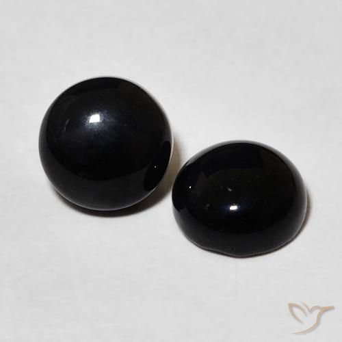 2.90 ct natürliche Schwarz Onyx-Edelsteine, Runden, Lichtundurchlässig