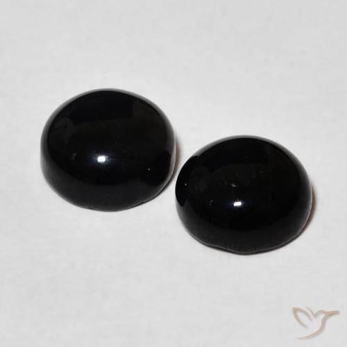 2.90 ct natürliche Schwarz Onyx-Edelsteine, Runden, Lichtundurchlässig