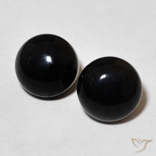 3.11ctw Natürlicher Schwarz Onyx, Runden, Lichtundurchlässig