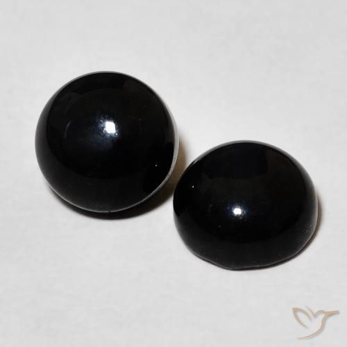 3.11 ct natürliche Schwarz Onyx-Edelsteine, Runden, Lichtundurchlässig