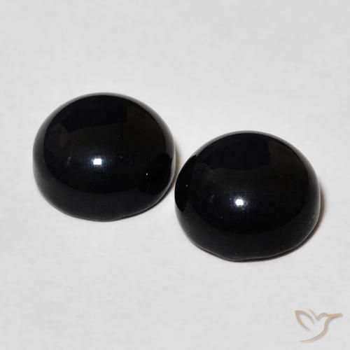 3.11 ct natürliche Schwarz Onyx-Edelsteine, Runden, Lichtundurchlässig