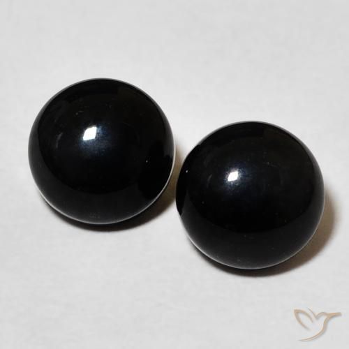 3.36ctw Natürlicher Schwarz Onyx, Runden, Lichtundurchlässig