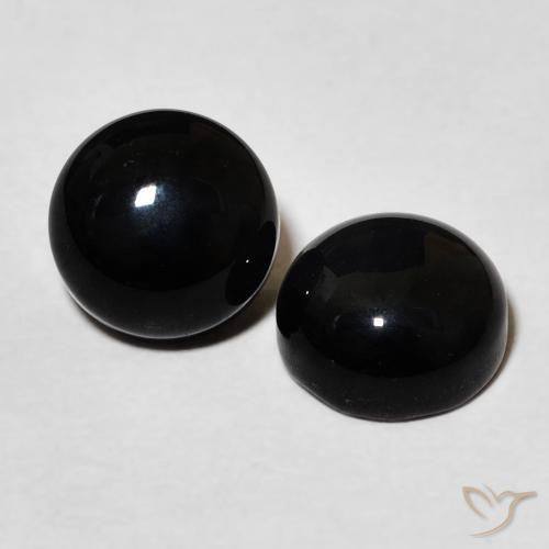 3.36 ct natürliche Schwarz Onyx-Edelsteine, Runden, Lichtundurchlässig