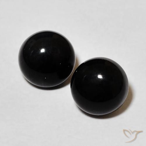 2.65ctw Natürlicher Schwarz Onyx, Runden, Lichtundurchlässig