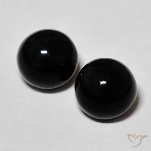 2.58ctw Natürlicher Schwarz Onyx, Runden, Lichtundurchlässig