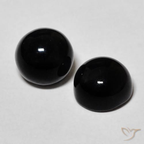 2.58 ct natürliche Schwarz Onyx-Edelsteine, Runden, Lichtundurchlässig