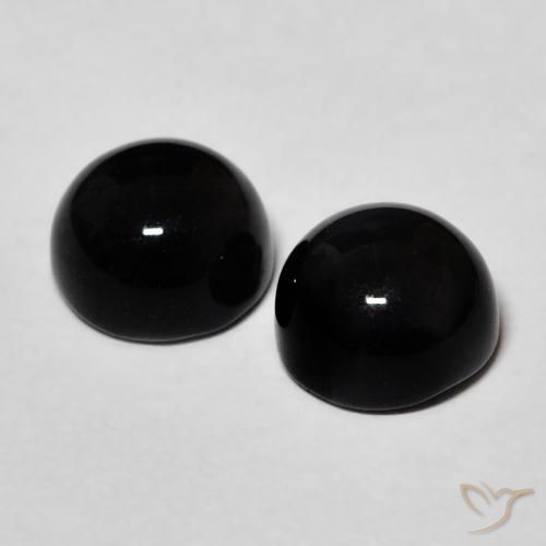 2.58 ct natürliche Schwarz Onyx-Edelsteine, Runden, Lichtundurchlässig