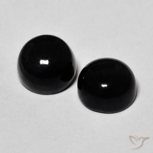 3.20 ct natürliche Schwarz Onyx-Edelsteine, Runden, Lichtundurchlässig
