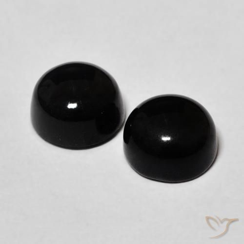 3.20 ct natürliche Schwarz Onyx-Edelsteine, Runden, Lichtundurchlässig