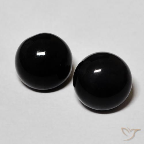 2.58ctw Natürlicher Schwarz Onyx, Runden, Lichtundurchlässig