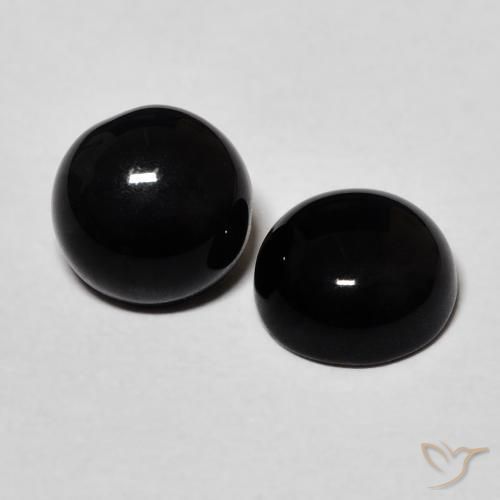 2.58 ct natürliche Schwarz Onyx-Edelsteine, Runden, Lichtundurchlässig