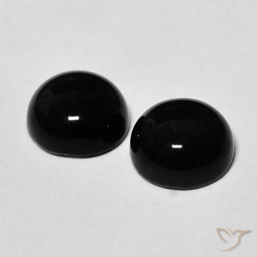 2.58 ct natürliche Schwarz Onyx-Edelsteine, Runden, Lichtundurchlässig