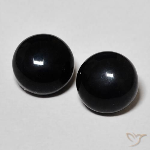 2.94ctw Natürlicher Schwarz Onyx, Runden, Lichtundurchlässig