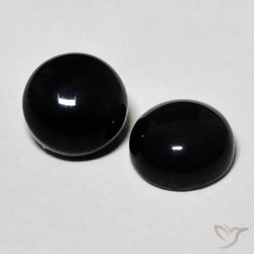 2.94 ct natürliche Schwarz Onyx-Edelsteine, Runden, Lichtundurchlässig