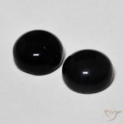 2.94 ct natürliche Schwarz Onyx-Edelsteine, Runden, Lichtundurchlässig