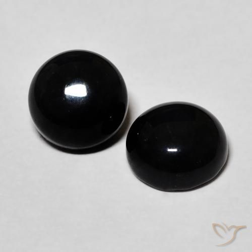 2.69 ct natürliche Schwarz Onyx-Edelsteine, Runden, Lichtundurchlässig