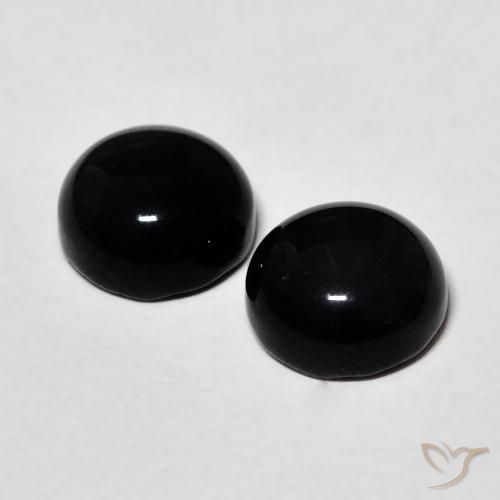 2.69 ct natürliche Schwarz Onyx-Edelsteine, Runden, Lichtundurchlässig