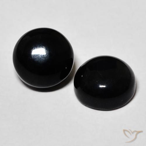 3.17 ct natürliche Schwarz Onyx-Edelsteine, Runden, Lichtundurchlässig