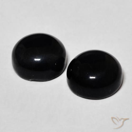 3.17 ct natürliche Schwarz Onyx-Edelsteine, Runden, Lichtundurchlässig