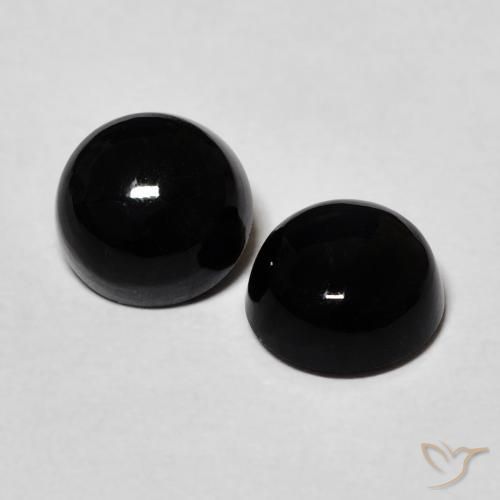 2.61 ct natürliche Schwarz Onyx-Edelsteine, Runden, Lichtundurchlässig
