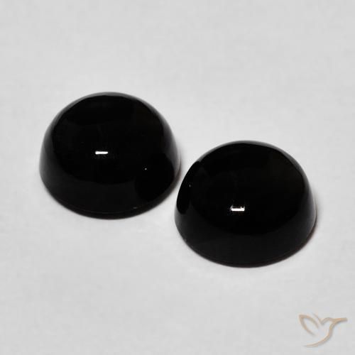 2.61 ct natürliche Schwarz Onyx-Edelsteine, Runden, Lichtundurchlässig
