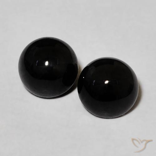 2.04ctw Natürlicher Schwarz Onyx, Runden, Lichtundurchlässig