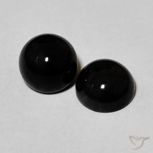 2.04 ct natürliche Schwarz Onyx-Edelsteine, Runden, Lichtundurchlässig