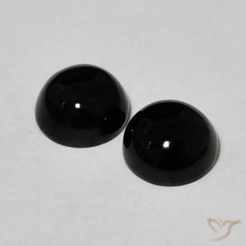 2.04 ct natürliche Schwarz Onyx-Edelsteine, Runden, Lichtundurchlässig