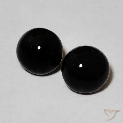 1.70ctw Natürlicher Schwarz Onyx, Runden, Lichtundurchlässig
