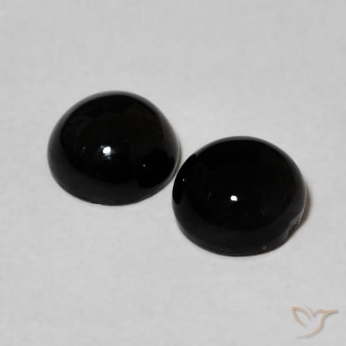 1.70 ct natürliche Schwarz Onyx-Edelsteine, Runden, Lichtundurchlässig
