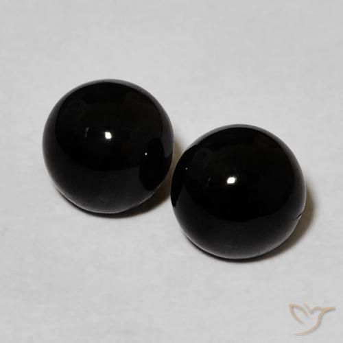 2.20ctw Natürlicher Schwarz Onyx, Runden, Lichtundurchlässig