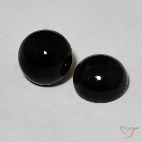 2.20 ct natürliche Schwarz Onyx-Edelsteine, Runden, Lichtundurchlässig