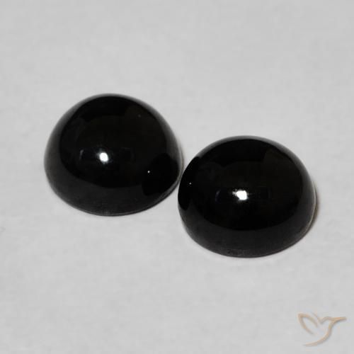 2.20 ct natürliche Schwarz Onyx-Edelsteine, Runden, Lichtundurchlässig