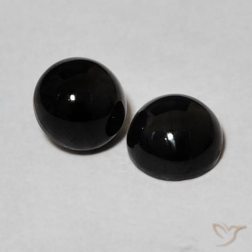 2.05 ct natürliche Schwarz Onyx-Edelsteine, Runden, Lichtundurchlässig