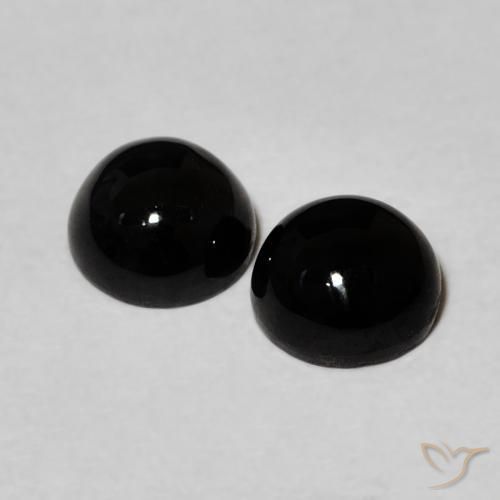2.05 ct natürliche Schwarz Onyx-Edelsteine, Runden, Lichtundurchlässig