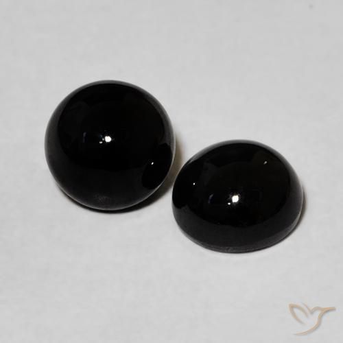1.98 ct natürliche Schwarz Onyx-Edelsteine, Runden, Lichtundurchlässig