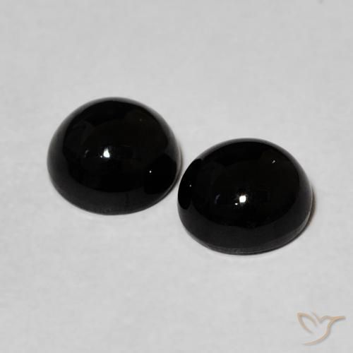1.98 ct natürliche Schwarz Onyx-Edelsteine, Runden, Lichtundurchlässig
