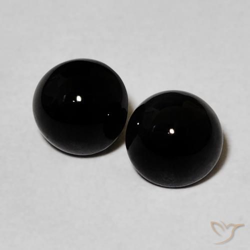 2.10ctw Natürlicher Schwarz Onyx, Runden, Lichtundurchlässig