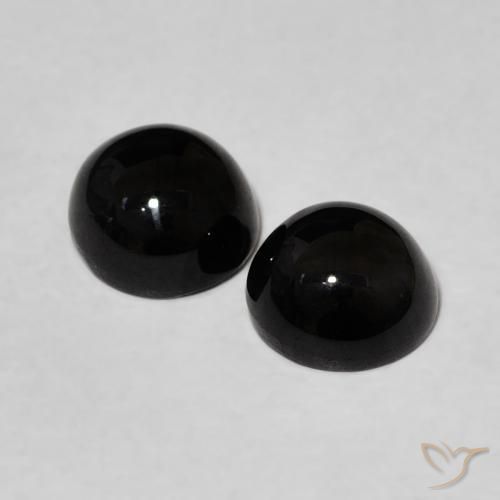 2.10 ct natürliche Schwarz Onyx-Edelsteine, Runden, Lichtundurchlässig