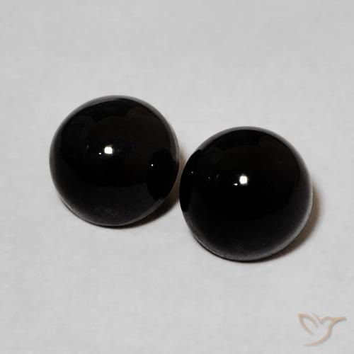 1.98ctw Natürlicher Schwarz Onyx, Runden, Lichtundurchlässig