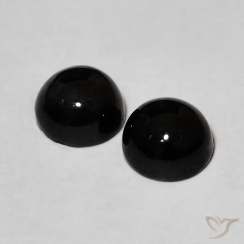 1.98 ct natürliche Schwarz Onyx-Edelsteine, Runden, Lichtundurchlässig