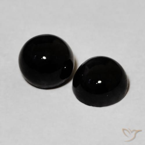 2.19 ct natürliche Schwarz Onyx-Edelsteine, Runden, Lichtundurchlässig