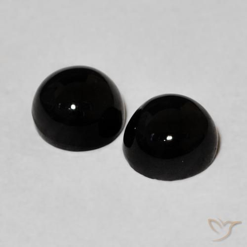 2.19 ct natürliche Schwarz Onyx-Edelsteine, Runden, Lichtundurchlässig