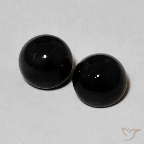 1.96ctw Natürlicher Schwarz Onyx, Runden, Lichtundurchlässig