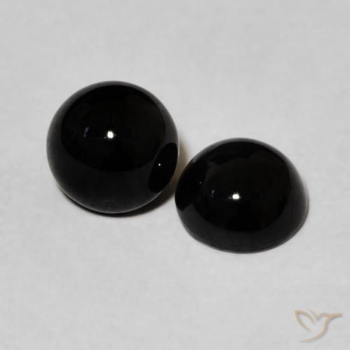 1.96 ct natürliche Schwarz Onyx-Edelsteine, Runden, Lichtundurchlässig
