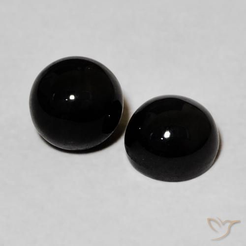 2.33 ct natürliche Schwarz Onyx-Edelsteine, Runden, Lichtundurchlässig